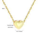 Stainless Steel Heart Shaped Pendant Necklace - 33 Options