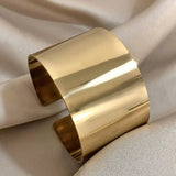 Stainless Steel Large Wide Cuff Bangle - 2 Colours