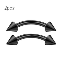 2pcs 16G Surgical Steel Curved Barbell Body Jewellery - 14 Options - 3 Sizes