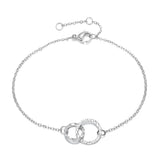 Stainless Steel Simple Double Circle Bracelet - 2 Colours