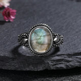 925 Sterling Silver Natural Labradorite Ring - 27 Options