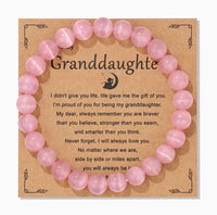 Natural Stone Family Themed Bead Bracelet - 3 sizes - 33 Options