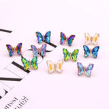 Fashion Crystal Colourful Butterfly Earrings - 4 Colours