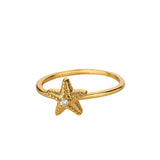 Stainless Steel Sea Themed Gold Coloured Adjustable Ring - 30 Options