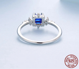 925 Sterling Silver Blue Spinel CZ Ring