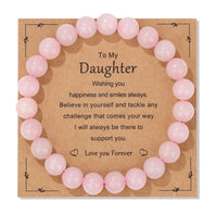 Natural Stone Family Themed Bead Bracelet - 3 sizes - 33 Options