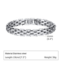Stainless Steel Chunky Bracelet - 2 Lengths - 5 Colours