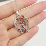 925 Sterling Silver Flourish Garnet Necklace