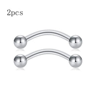 2pcs 16G Surgical Steel Curved Barbell Body Jewellery - 14 Options - 3 Sizes