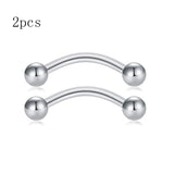 2pcs 16G Surgical Steel Curved Barbell Body Jewellery - 14 Options - 3 Sizes