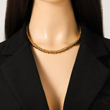 Stainless Steel Metal 2-Colour Necklace/Bracelet/Set - 2 Designs