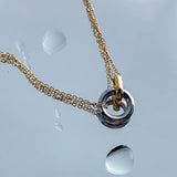 Stainless Steel Smooth Circle Double Chain Necklace - 3 Options