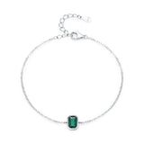 925 Sterling Silver Fashion Cubic Zirconia Geometric Design Bracelet - 4 Options