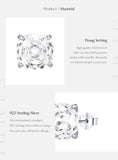 925 Sterling Silver Rose Cut Cubic Zirconia Stud Earrings - 10 Colours