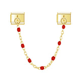 Stainless Steel Beaded Chain Italian Charm - 14 Options