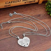 Stainless Steel 2 Pcs/Set Friendship/Partner Heart Necklace - 5 Options