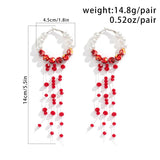 Multilayer Red Imitation Pearl Bracelet/Earrings
