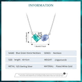 925 Sterling Silver Triple Stone Necklace