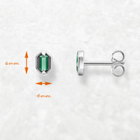 925 Sterling Silver Green Stud Earrings