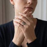 Fashion Green Leaf Open Ring