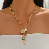 Fashion Ocean Themed Chunky Gold Coloured Necklace