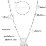 Stainless Steel Heart Shaped Pendant Necklace - 33 Options
