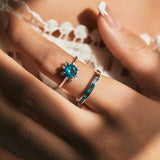 925 Sterling Silver Paraiba Zirconia Ring - 2 Designs