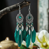Fashion Boho Feather Long Tassel Drop Earrings - 9 Colours
