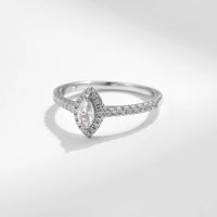 925 Silver Marquise Cut CZ Ring