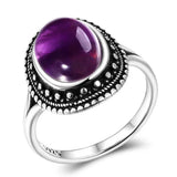 925 Sterling Silver Purple Stone Ring - 21 Designs