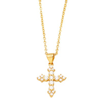 Fashion Gold Plated Crystal Cross Necklace - 6 Options