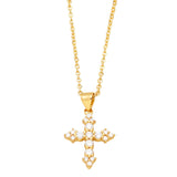 Fashion Gold Plated Crystal Cross Necklace - 6 Options