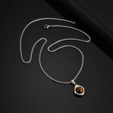 Stainless Steel Tiger Eye Stone Irregular Shape Necklace - 2 Colours - 5 Lengths
