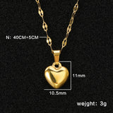 Stainless Steel Heart Shaped Pendant Necklace - 33 Options