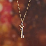 Stainless Steel Embracing Couple Necklace - 8 Options