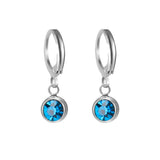 Stainless Steel Birthstone Hoop Earrings - 2 Colours - 12 Options