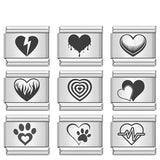 Stainless Steel Heart Italian Charm - 9 Options