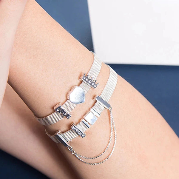 925 Sterling Silver Slider Bracelet - 2 Colours - 3 Lengths