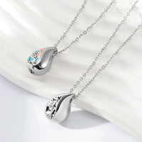 Stainless Steel Teardrop Heart Urn Necklace - 2 Colours