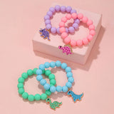 4Pcs/Set Mixed Candy Colour Dinosaur Bracelets