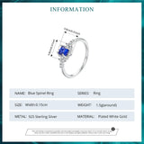 925 Sterling Silver Blue Spinel CZ Ring