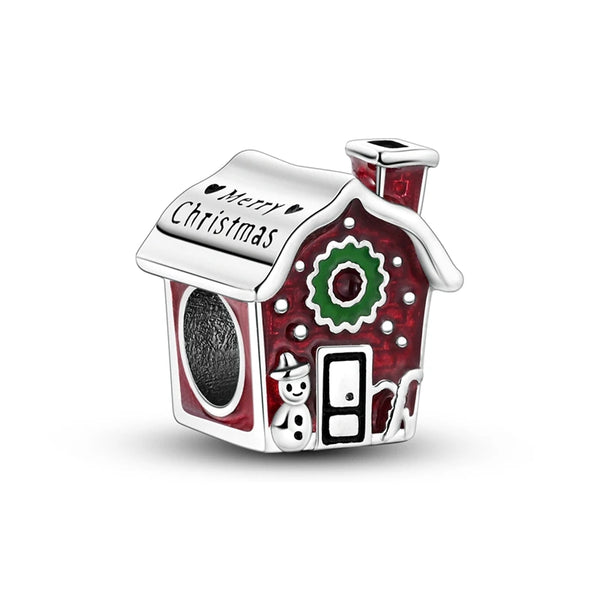 925 Sterling Silver Merry Christmas House Charm
