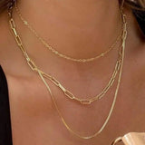 Stainless Steel Triple Necklace Set - 2 Options