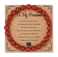 Natural Stone Family Themed Bead Bracelet - 3 sizes - 33 Options