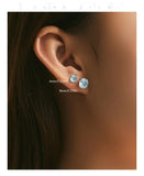925 Sterling Silver Rose Cut Cubic Zirconia Stud Earrings - 10 Colours