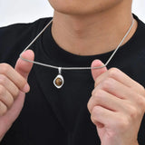 Stainless Steel Tiger Eye Stone Irregular Shape Necklace - 2 Colours - 5 Lengths