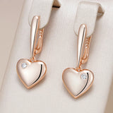 Fashion Rose Gold Colour Heart Drop Earrings