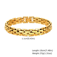 Stainless Steel Chunky Bracelet - 2 Lengths - 5 Colours