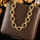 Stainless Steel Asymmetric Gold Colour Necklace - 9 Options
