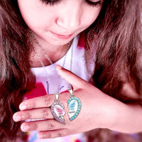Fashion 2pc Best Friend Butterfly Crystal Necklace